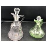 Handblown Cruet & Green Cruet Handblown Cruet & Green Cruet