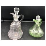 Handblown Cruet & Green Cruet