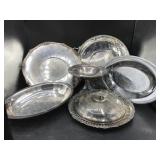 Silverplated Platters, Bowls, Compote