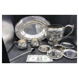 Silverplated Platters, Water Pitcher and more