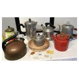 Vintage Tea Kettles and Coffee Maker