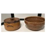 Brown McCoy Bean Pot and "USA" Mixing Bowl