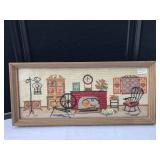 Vintage Needlepoint Sampler in Frame