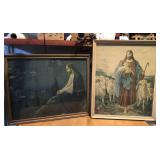 Pair of Vintage Jesus Prints in Frames