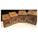 Nesting Wooden Rooster Canister Set Nesting Wooden Rooster Canister Set