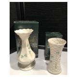 Pair of Belleck Shamrock Vases