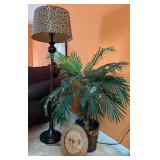 59-Inch Tall Floor Lamp With Plant and Clock