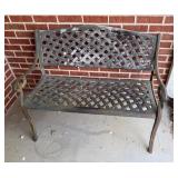 Metal Outdoor Bench with Lattice Design