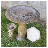 Concrete Bird Bath with Accessories
