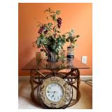 Glass-Top Rattan Table