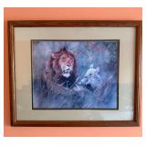 Framed Lion and Lamb Artwork
