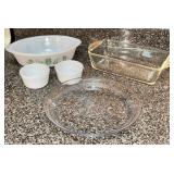 Glasbake Bakeware Set & Fire-King Loaf Pan