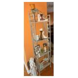 Metal Shelf With Decor Contents