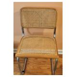 Wood and Chrome Chair with Cane Seat