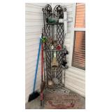 Metal Corner Shelf With Decor