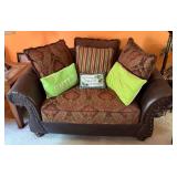Brown Upholstered Loveseat