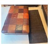 Leather Ottoman and Rug Set