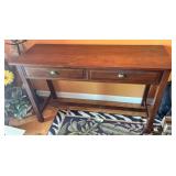 Wood Console Table with Two Drawers