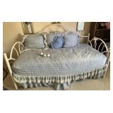 White Metal Daybed With Linens