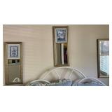 Three Framed Gold-Tone Mirrors & More