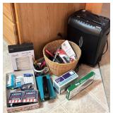 Office Supplies and Shredder Lot