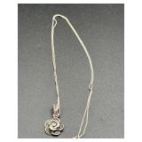 925 Italy Necklace with Rose-Shaped Pendant