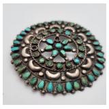 Tested Silver Pinback Brooch