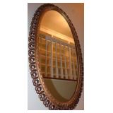 Oval Plastic Ornate Decorative Mirror