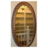 Oval Plastic Ornate Decorative Mirror