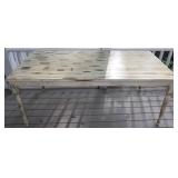 Wood Dining Table with Distressed Top
