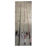 Three Fishing Rods with Reels