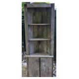 Rustic Wooden Corner Shelf Unit