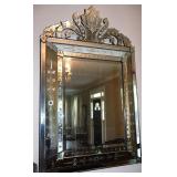 Vintage 1950s Etched Venetian Wall Mirror