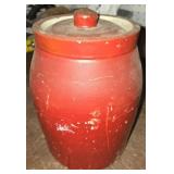 Red Ceramic Storage Jar With Lid