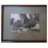 Framed Fox Illustration Print