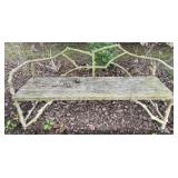 Metal Faux Bois Bench