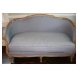 French-Style Wood & Upholstered Settee