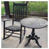 Black Rocking Chair and Table Set