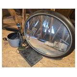 Oval Wall Mirror and Household Items