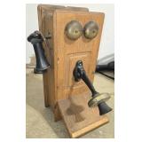Vintage Oak Wall Telephone