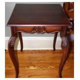 Orante Carved Wood Side Table