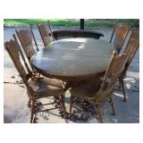 Wooden Dining Table with Six Chairs