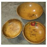 Three Wooden Bowls