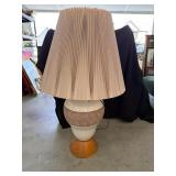 Mid-Century Ceramic and Wood Table Lamp