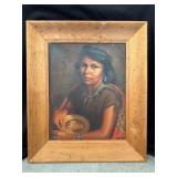 Artist-Signed Ybarra Oil on Canvas in Wood Frame