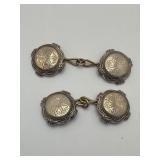 Vintage Metal Cloak Clasps with Decorative Design
