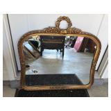 Ornate Gold-Tone Floral Mirror, 29' x 29'