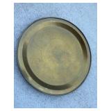 Vintage Etched Brass Serving Tray with Decorative