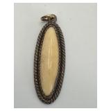 Sterling Silver Pendant with Oval Inlay