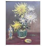 Signed Leonard Borman Oil on Board Still Life